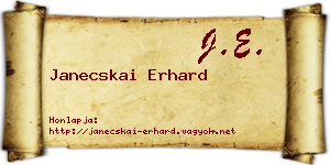 Janecskai Erhard névjegykártya